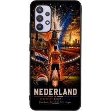 Coque Samsung Galaxy A32 - Silicone rigide noir Football Pays-Bas splash 2026