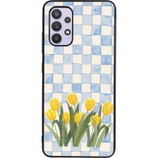 Coque Samsung Galaxy A32 - Silicone rigide noir Blue vichy tulips Spring 2026