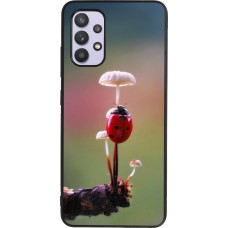 Coque Samsung Galaxy A32 - Silicone rigide noir Ladybird on a mushroom Spring 2026
