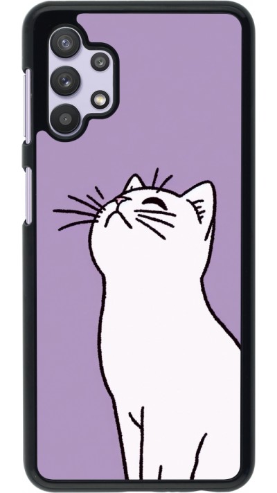 Coque Samsung Galaxy A32 5G - Chat sur fond violet