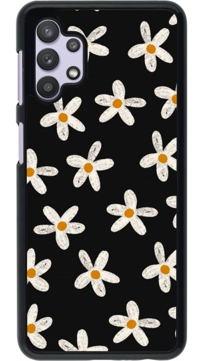 Coque Samsung Galaxy A32 5G - Easter 2024 white on black flower