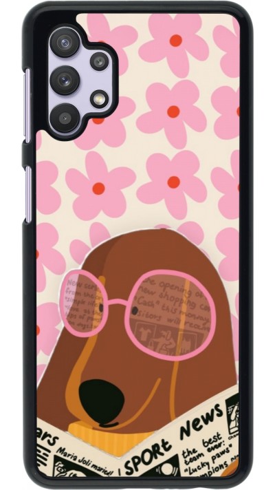 Samsung Galaxy A32 5G Case Hülle - Dog with newspaper Spring 2026