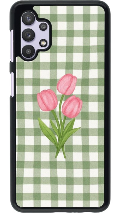 Samsung Galaxy A32 5G Case Hülle - Green vichy tulips Spring 2026