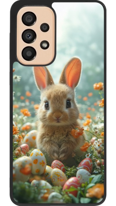 Coque Samsung Galaxy A33 5G - Silicone rigide noir Easter 2026 Rabbit in the garden