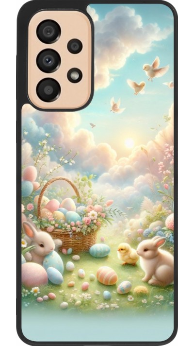 Coque Samsung Galaxy A33 5G - Silicone rigide noir Easter 2025 Pastel Pâques