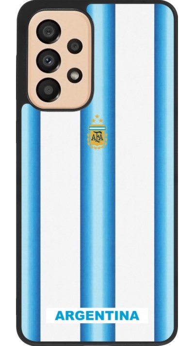 Coque Samsung Galaxy A33 5G - Silicone rigide noir Maillot de football Argentine 2026 personnalisable