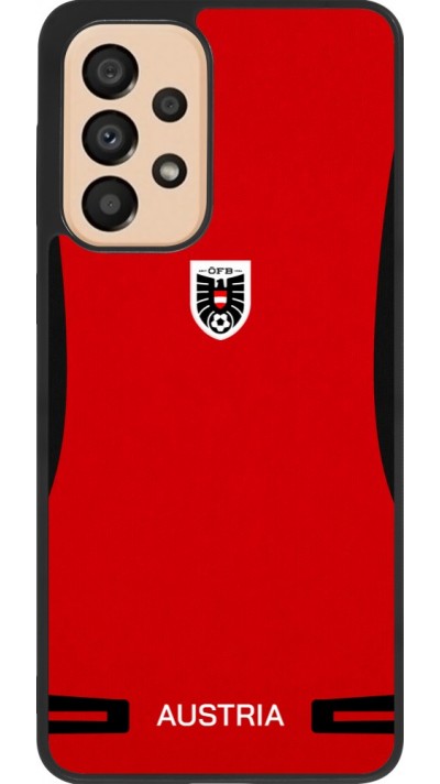 Coque Samsung Galaxy A33 5G - Silicone rigide noir Maillot de football Autriche 2026 personnalisable