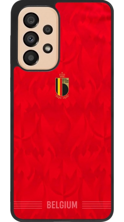 Coque Samsung Galaxy A33 5G - Silicone rigide noir Maillot de football Belgique 2026 personnalisable