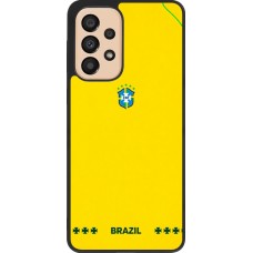 Coque Samsung Galaxy A33 5G - Silicone rigide noir Maillot de football Bresil 2026 personnalisable
