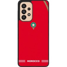 Coque Samsung Galaxy A33 5G - Silicone rigide noir Maillot de football Maroc 2026 personnalisable