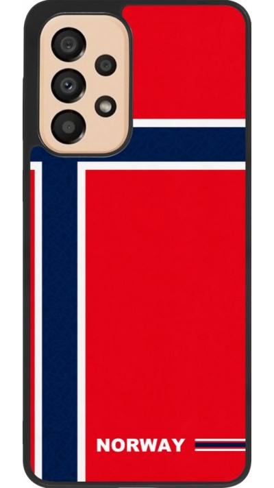 Coque Samsung Galaxy A33 5G - Silicone rigide noir Maillot de football Norvège 2026 personnalisable