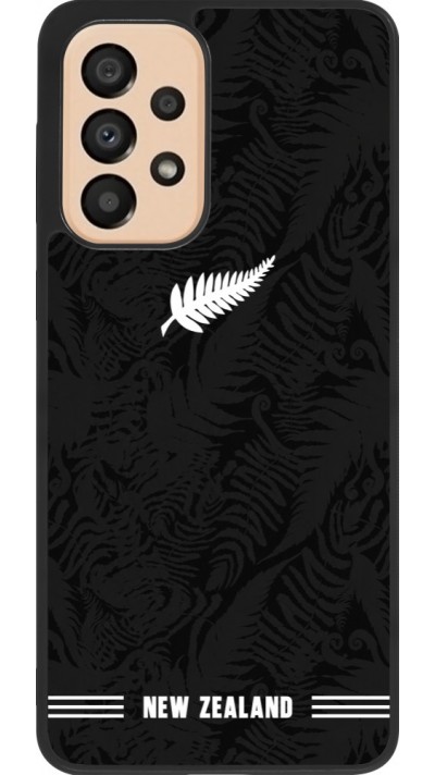 Coque Samsung Galaxy A33 5G - Silicone rigide noir Maillot de football Nouvelle-Zélande 2026 personnalisable