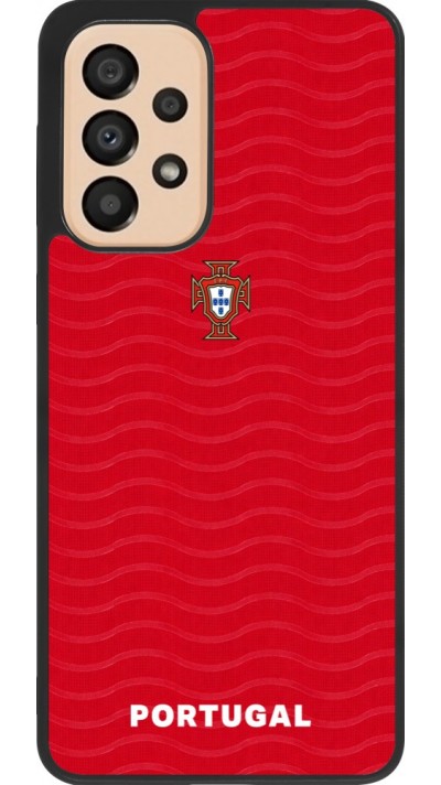 Coque Samsung Galaxy A33 5G - Silicone rigide noir Maillot de football Portugal 2026 personnalisable