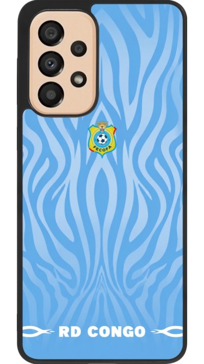 Coque Samsung Galaxy A33 5G - Silicone rigide noir Maillot de football RD Congo 2026 personnalisable