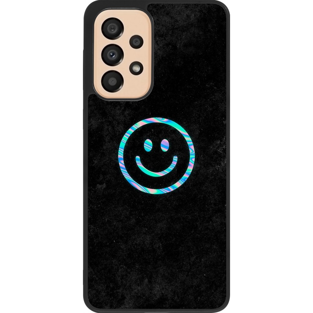 Samsung Galaxy A33 5G Case Hülle - Silikon schwarz Happy smiley irisirt