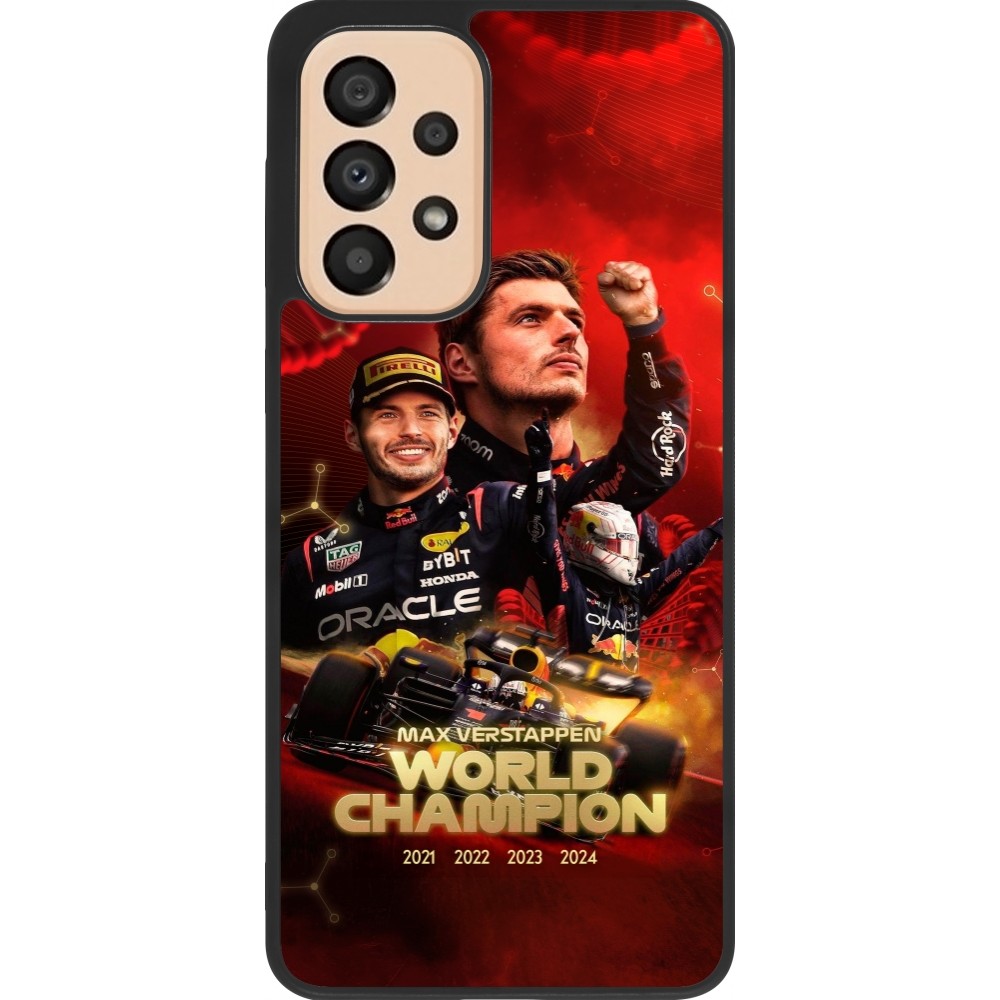 Coque Samsung Galaxy A33 5G - Silicone rigide noir Max Verstappen Champion 2023
