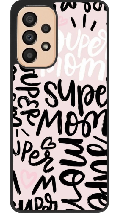 Coque Samsung Galaxy A33 5G - Silicone rigide noir Mom 2024 Super mom