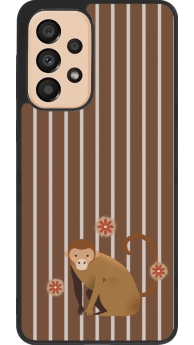 Samsung Galaxy A33 5G Case Hülle - Silikon schwarz Monkey with stripes