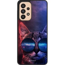 Coque Samsung Galaxy A33 5G - Silicone rigide noir Red Blue Cat Glasses