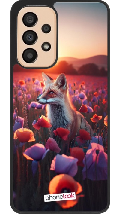 Coque Samsung Galaxy A33 5G - Silicone rigide noir Renard pourpre au crépuscule