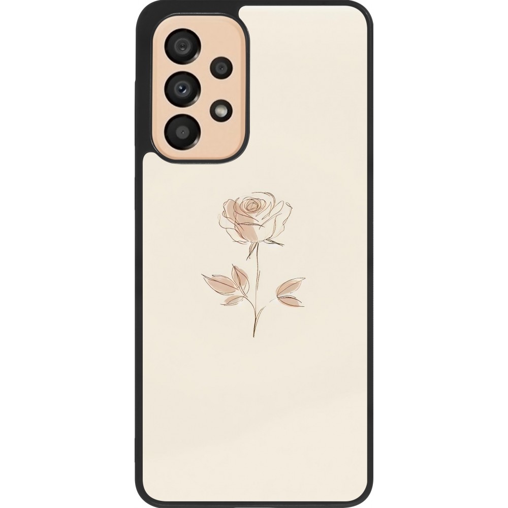 Coque Samsung Galaxy A33 5G - Silicone rigide noir Sable Rose Minimaliste