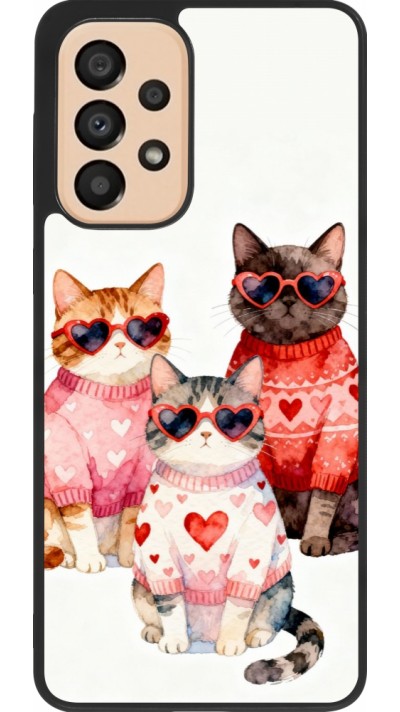 Samsung Galaxy A33 5G Case Hülle - Silikon schwarz Saint Valentines Day 26 Cat Love