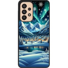 Coque Samsung Galaxy A33 5G - Silicone rigide noir Snowy Mountain Village Lake night