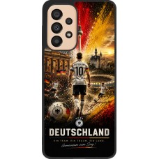 Coque Samsung Galaxy A33 5G - Silicone rigide noir Football Allemagne splash 2026
