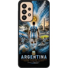 Coque Samsung Galaxy A33 5G - Silicone rigide noir Football Argentine splash 2026
