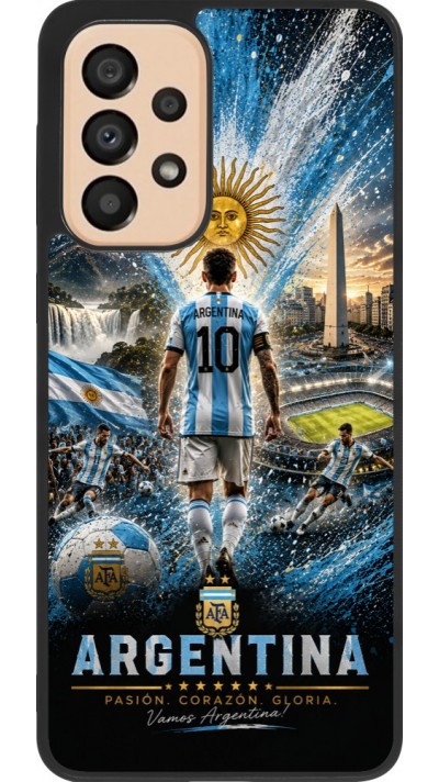 Coque Samsung Galaxy A33 5G - Silicone rigide noir Football Argentine splash 2026