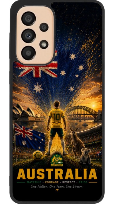 Coque Samsung Galaxy A33 5G - Silicone rigide noir Football Australie splash 2026