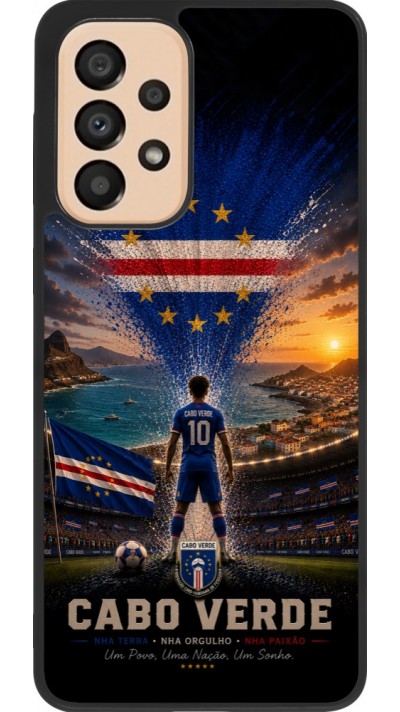 Coque Samsung Galaxy A33 5G - Silicone rigide noir Football Cap-Vert splash 2026