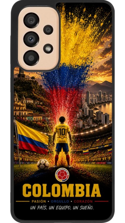 Coque Samsung Galaxy A33 5G - Silicone rigide noir Football Colombie splash 2026