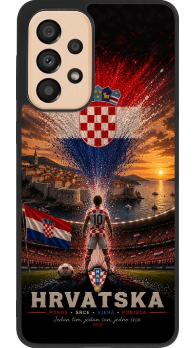 Coque Samsung Galaxy A33 5G - Silicone rigide noir Football Croatie splash 2026
