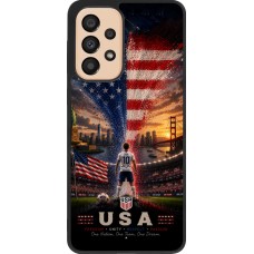 Coque Samsung Galaxy A33 5G - Silicone rigide noir Football États-Unis splash 2026