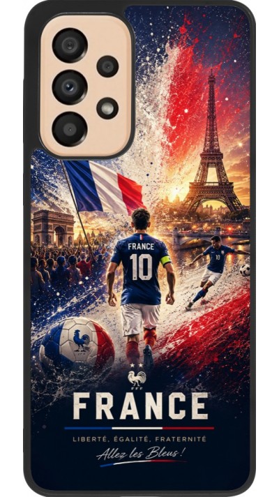 Coque Samsung Galaxy A33 5G - Silicone rigide noir Football France splash 2026