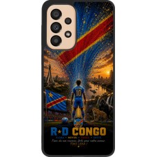 Coque Samsung Galaxy A33 5G - Silicone rigide noir Football République démocratique du Congo splash 2026