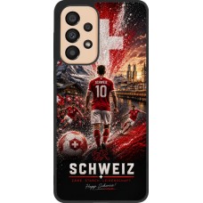 Coque Samsung Galaxy A33 5G - Silicone rigide noir Football Schweiz splash 2026