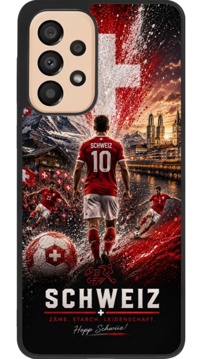 Coque Samsung Galaxy A33 5G - Silicone rigide noir Football Schweiz splash 2026