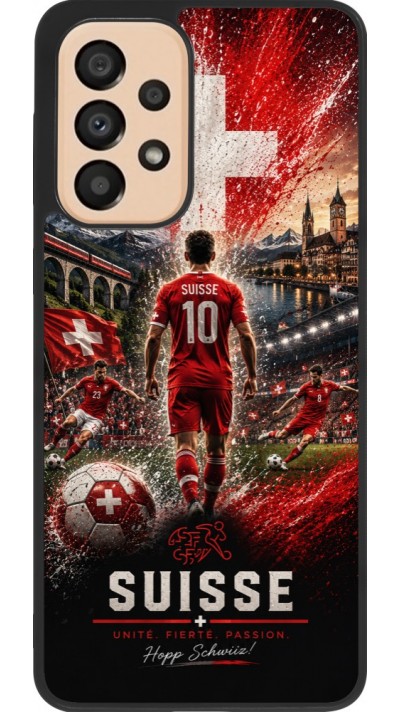 Coque Samsung Galaxy A33 5G - Silicone rigide noir Football Suisse splash 2026
