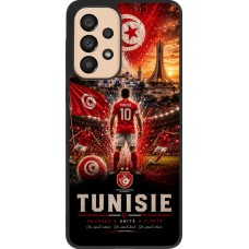 Coque Samsung Galaxy A33 5G - Silicone rigide noir Football Tunisie splash 2026