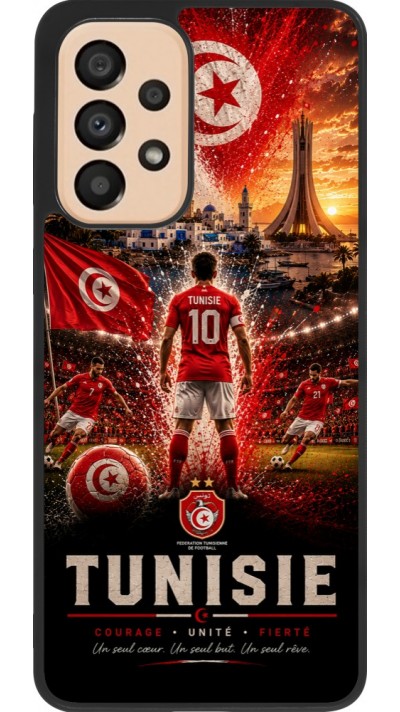 Coque Samsung Galaxy A33 5G - Silicone rigide noir Football Tunisie splash 2026