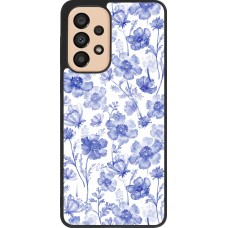 Coque Samsung Galaxy A33 5G - Silicone rigide noir Spring 23 watercolor blue flowers
