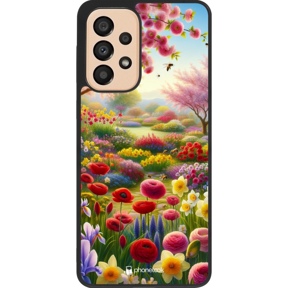 Coque Samsung Galaxy A33 5G - Silicone rigide noir Spring 25 Bouquet printemps