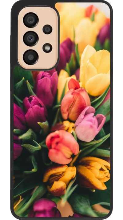 Samsung Galaxy A33 5G Case Hülle - Silikon schwarz Bouquet of tulips Spring 2026