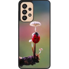 Coque Samsung Galaxy A33 5G - Silicone rigide noir Ladybird on a mushroom Spring 2026