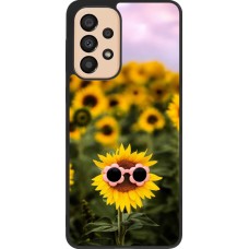 Coque Samsung Galaxy A33 5G - Silicone rigide noir Sunflower with glasses Spring 2026