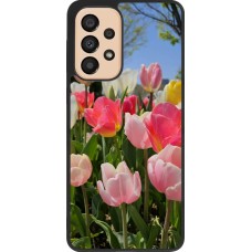 Coque Samsung Galaxy A33 5G - Silicone rigide noir Tulips Spring 2026