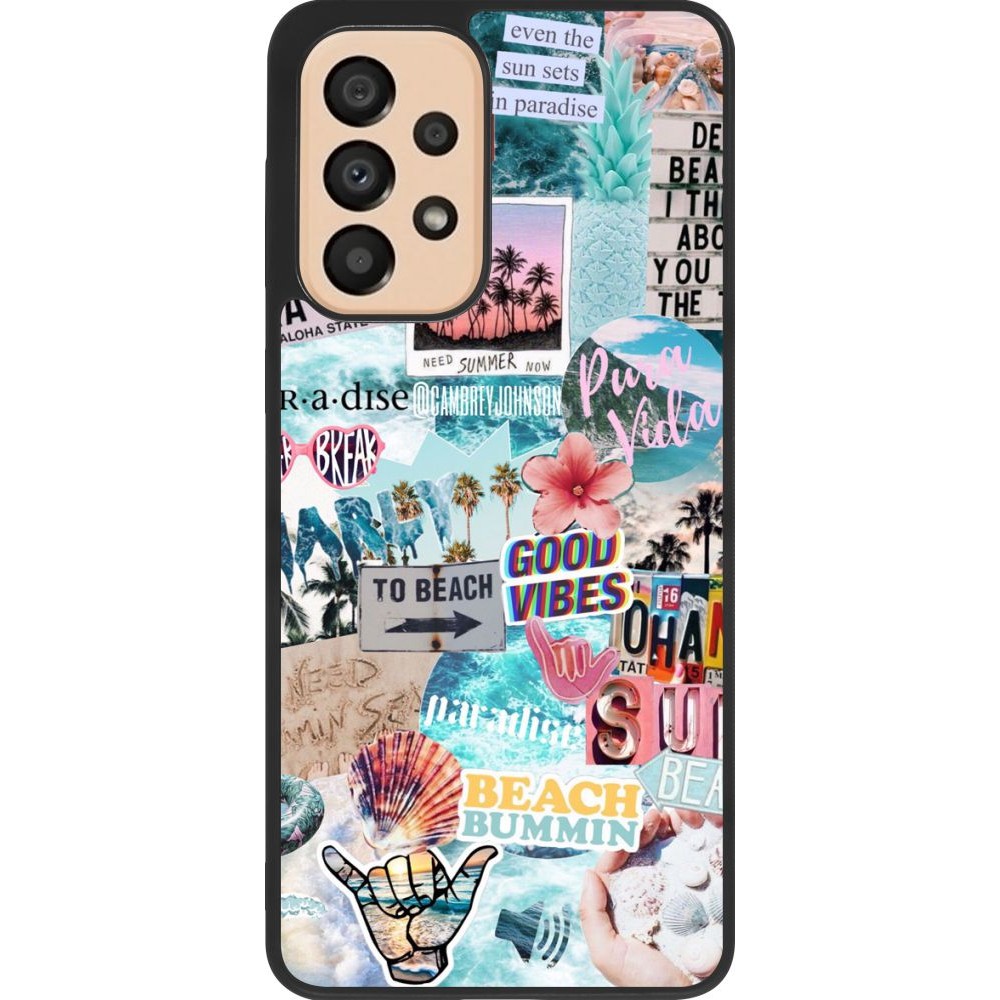 Coque Samsung Galaxy A33 5G - Silicone rigide noir Summer 20 collage