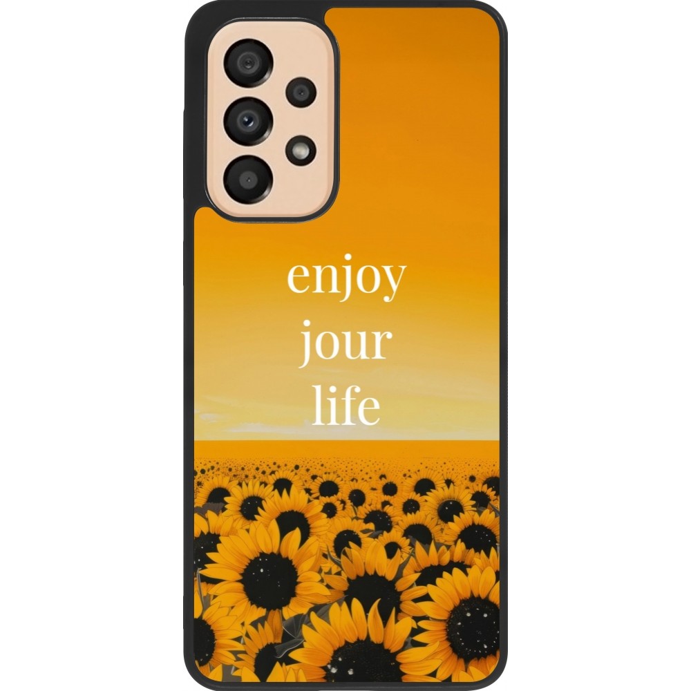 Coque Samsung Galaxy A33 5G - Silicone rigide noir Summer 2025 Enjoy your life